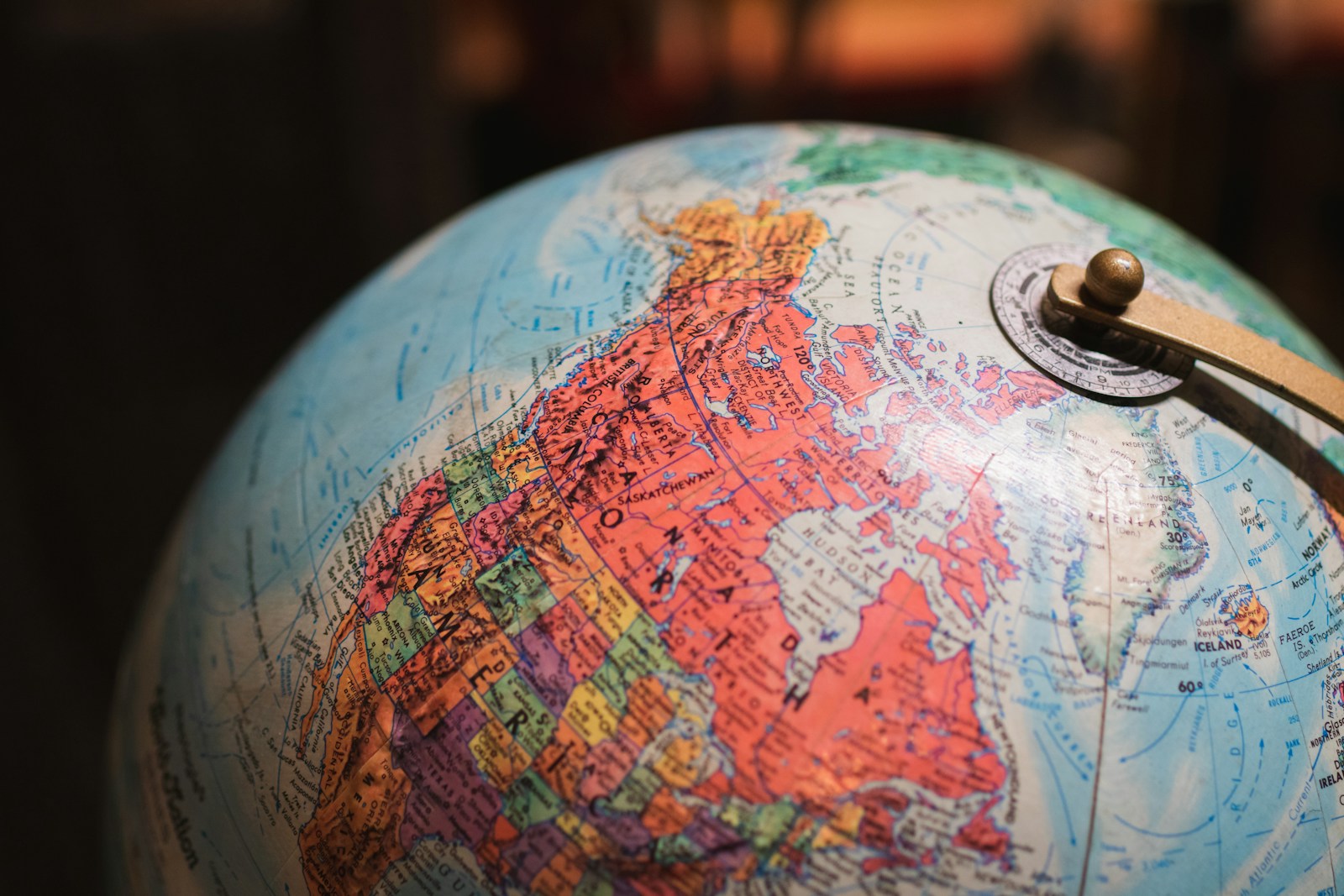 blue and brown desk globe