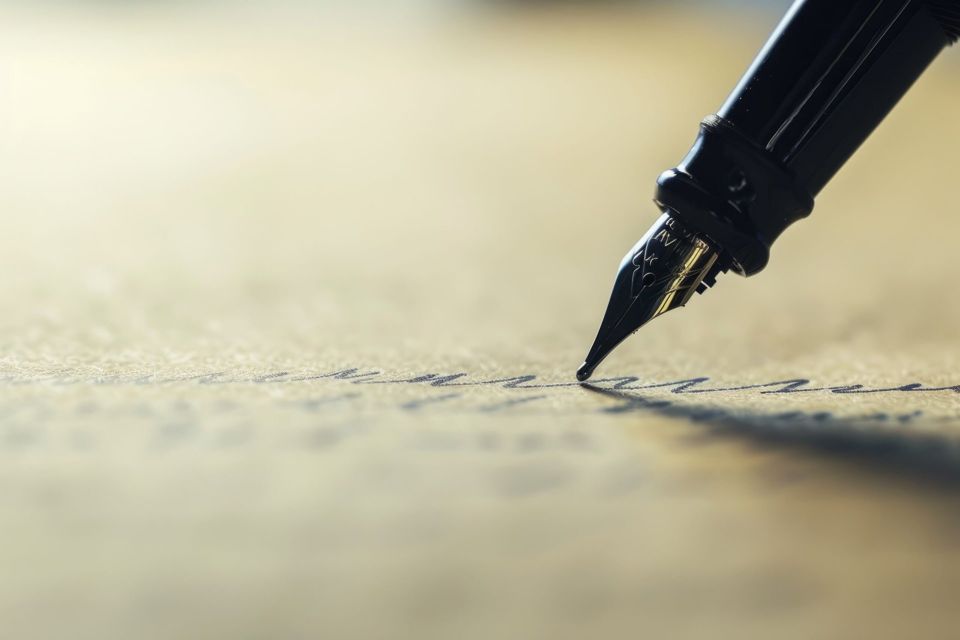 Close Up Of A Pen Tip Writing On Paper